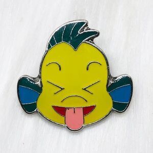 🔮 5/$25 Disney‎ Little Mermaid Flounder Emoji Pin